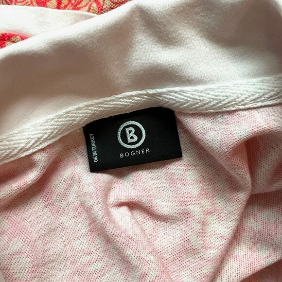 Bogner Size M Paisley Polo Shirt Pink Short Sleeve Collared Golf Leisure - Picture 10 of 12